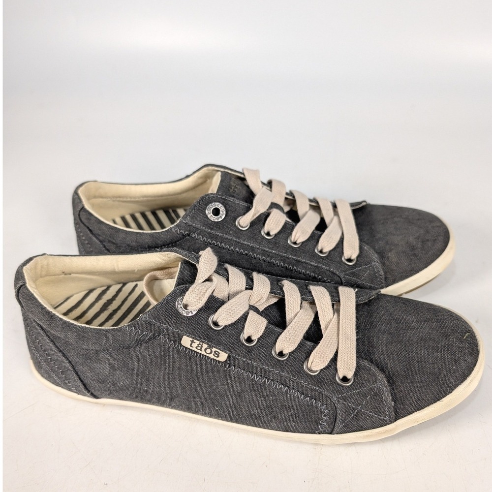 Taos Star Charcoal Gray Canvas Lace Up Sneakers Womens 9 EU 40 STA-12844